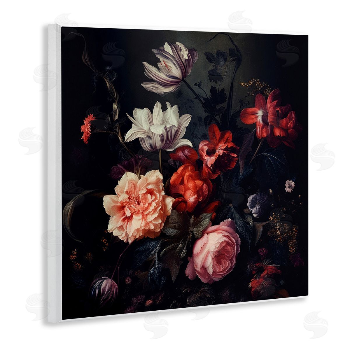 Lazar Studio Victorian Floral Elegance Wooden Wall Plaque Art Print