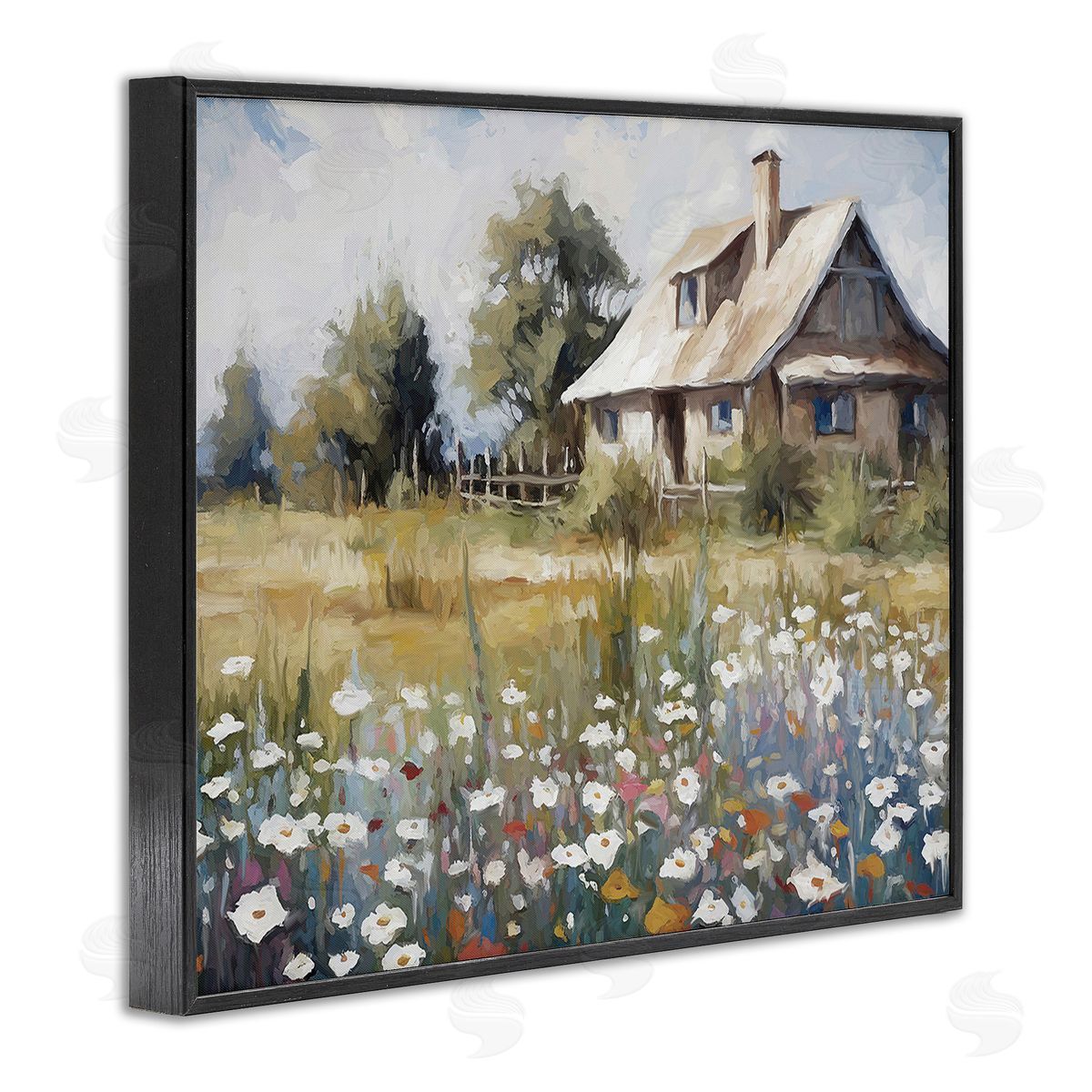 Ramona Murdock Charming Prairie Cottage Black Framed Giclee Wall Art Print