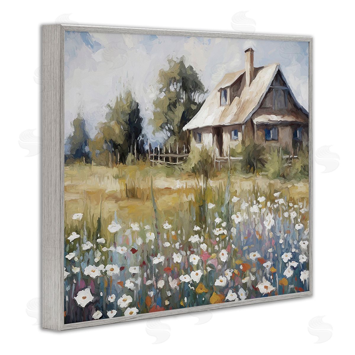 Ramona Murdock Charming Prairie Cottage Gray Framed Giclee Wall Art Print