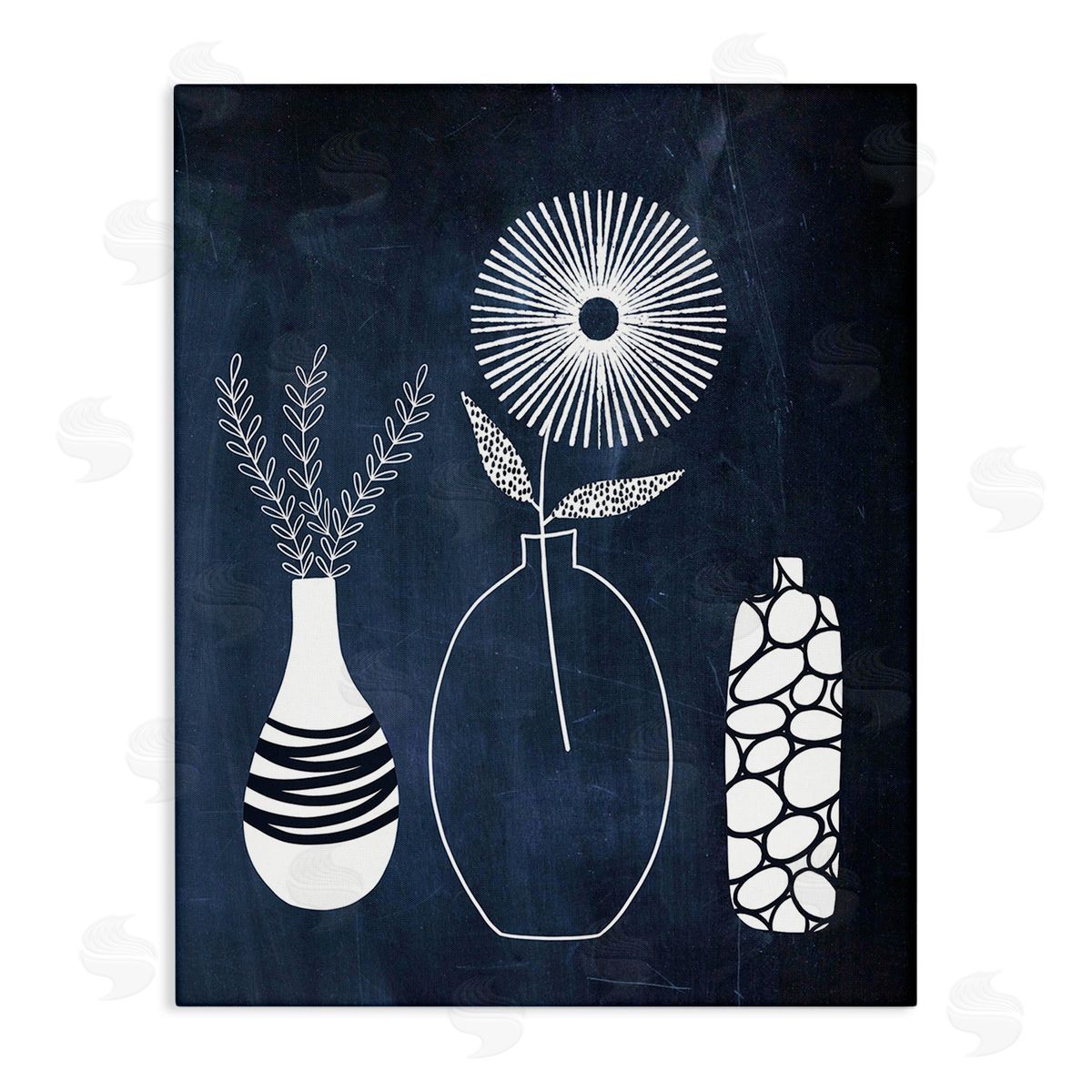 Lisa Nohren Geometric Plant Doodles Canvas Wall Art Print