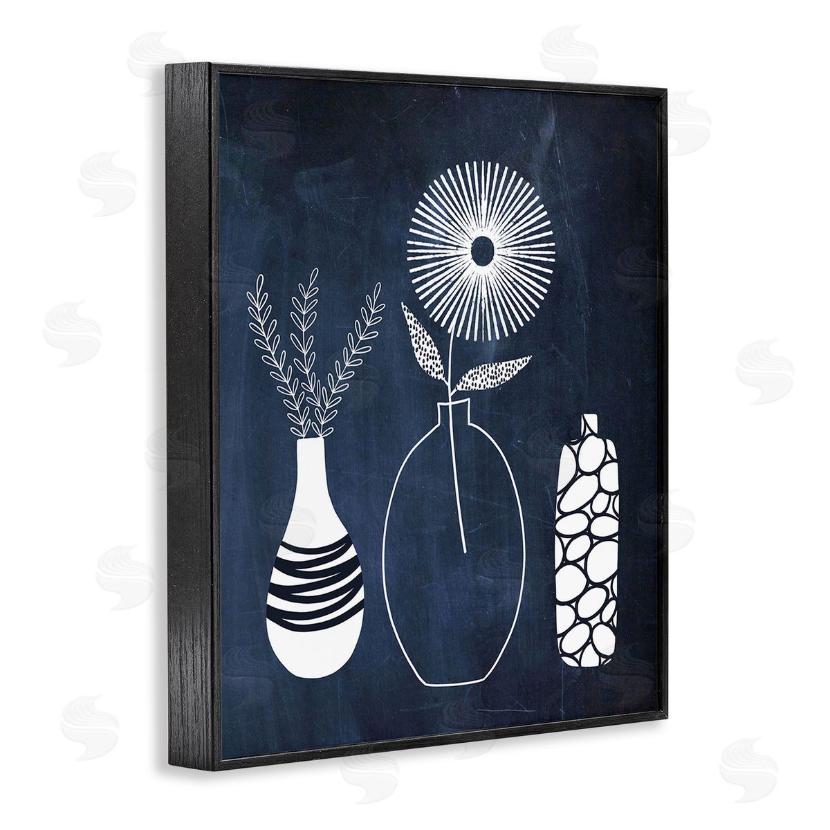 Lisa Nohren Geometric Plant Doodles Black Framed Giclee Wall Art Print