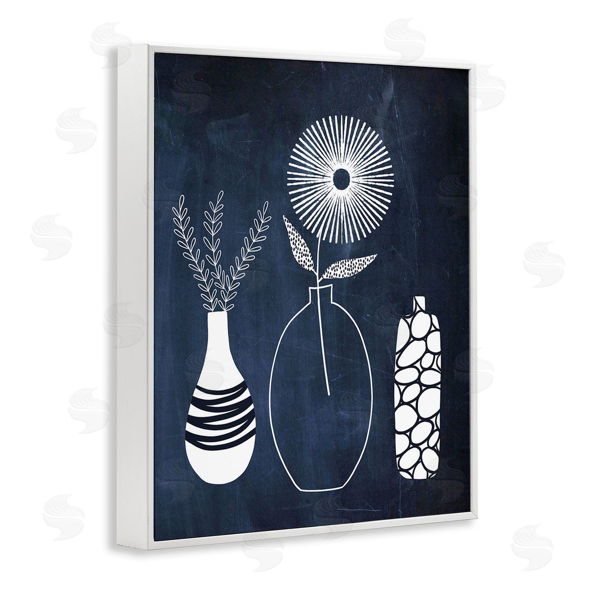 Lisa Nohren Geometric Plant Doodles White Framed Giclee Wall Art Print