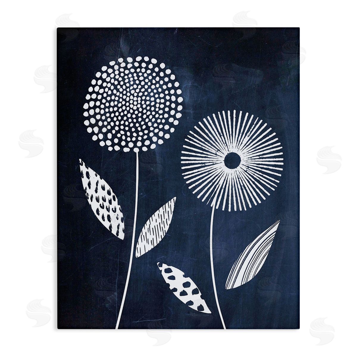 Lisa Nohren Geometric Patterned Flowers Canvas Wall Art Print