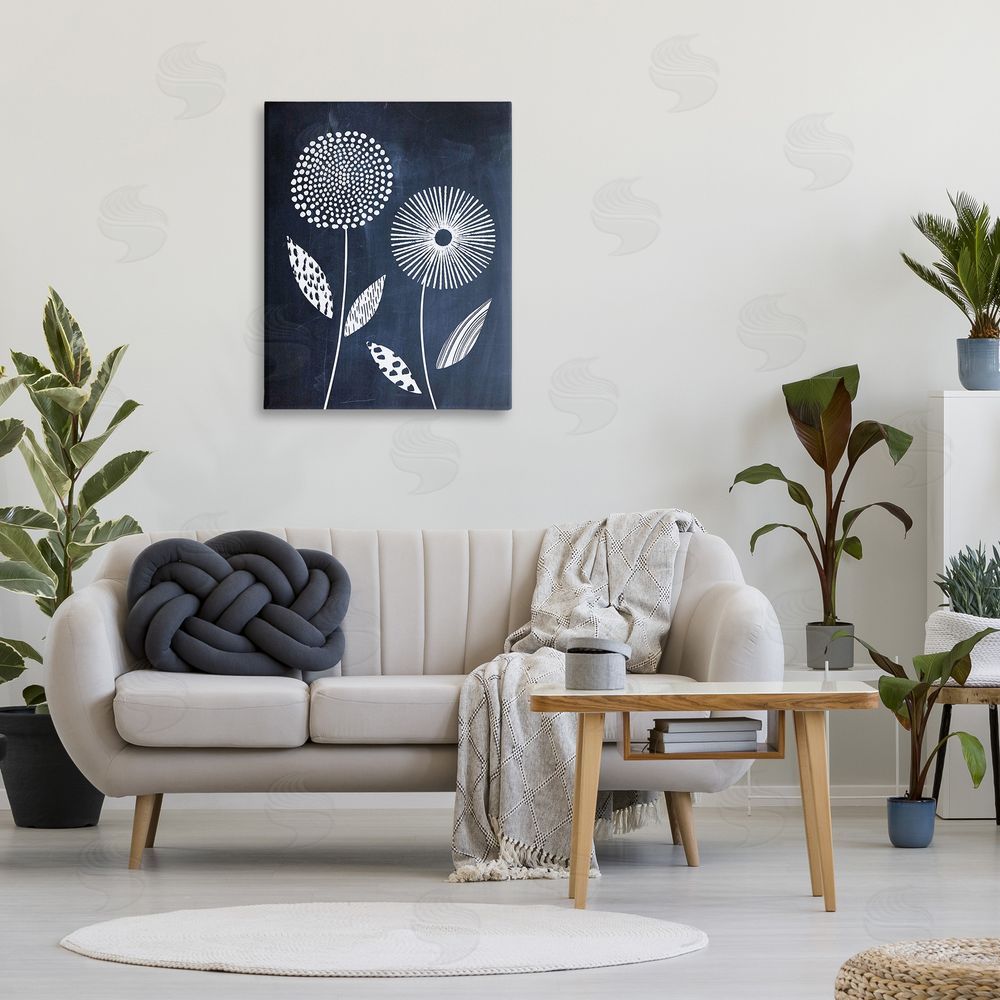 Lisa Nohren Geometric Patterned Flowers Canvas Wall Art Print in Room