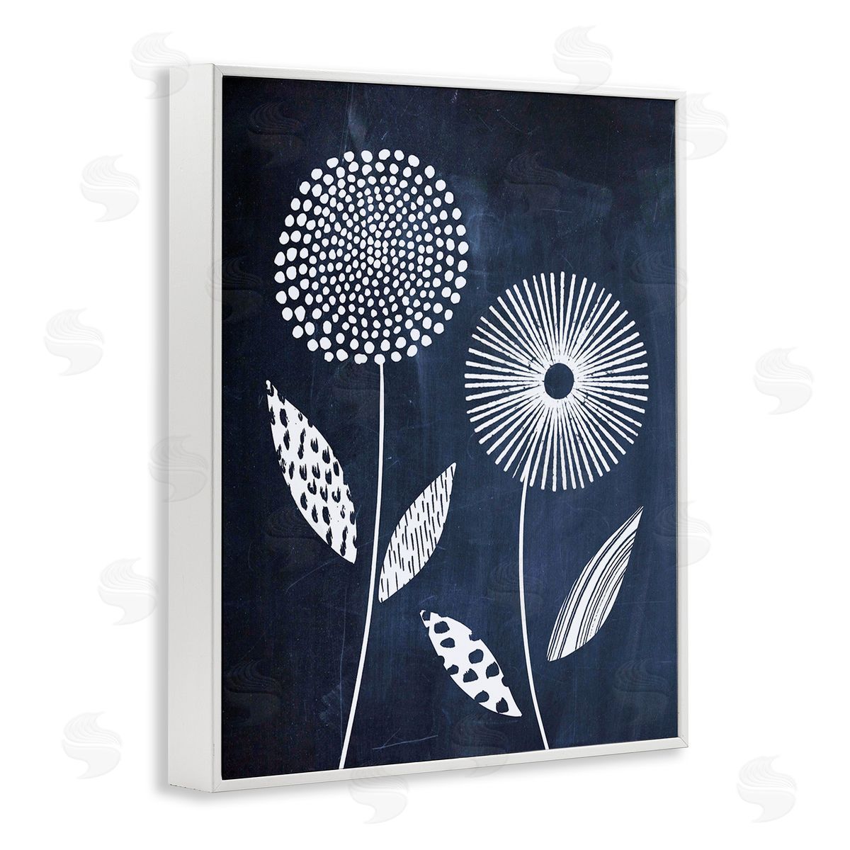 Lisa Nohren Geometric Patterned Flowers White Framed Giclee Wall Art Print
