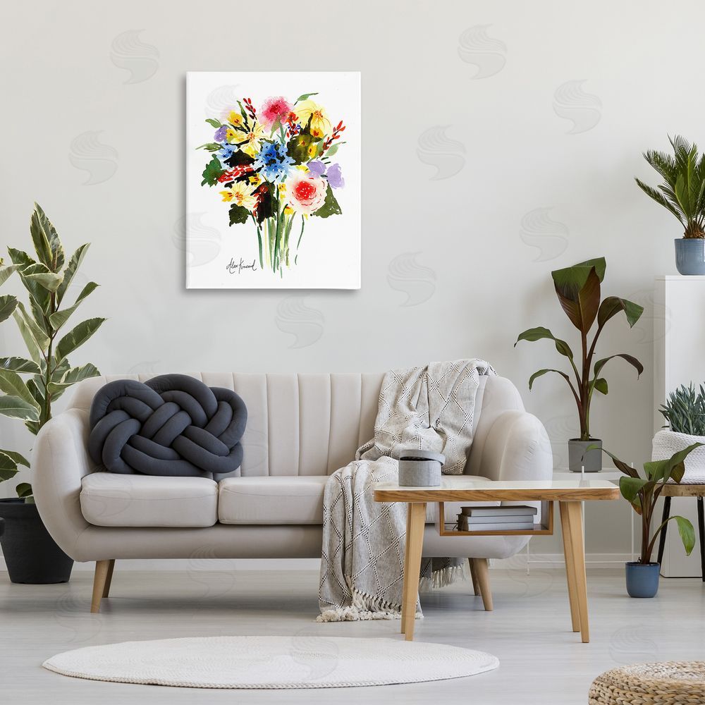 Alexandria Gilbert Kincaid Modern Bright Bouquet Canvas Wall Art Print in Room