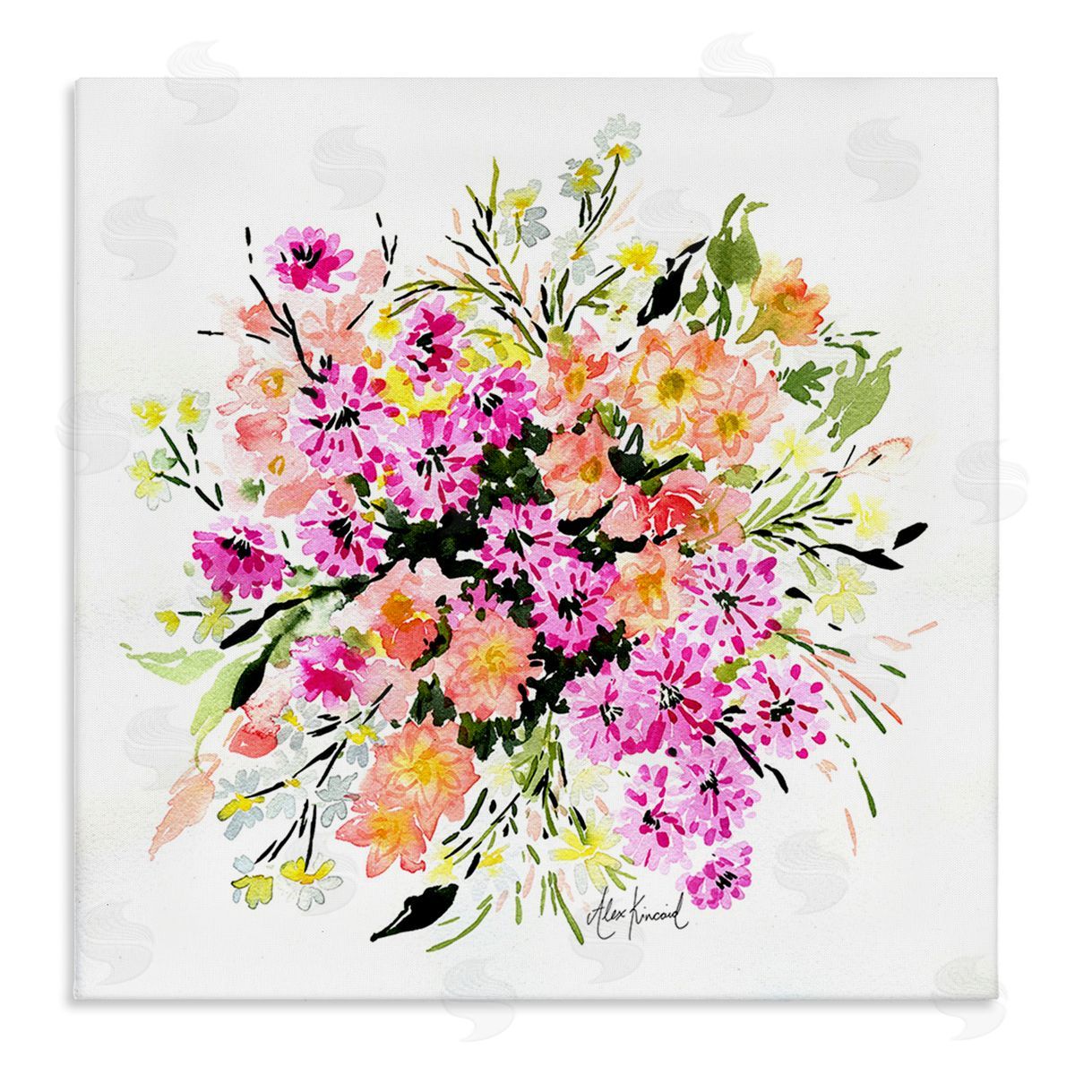 Alexandria Gilbert Kincaid Mums & Daisies Composition Canvas Wall Art Print