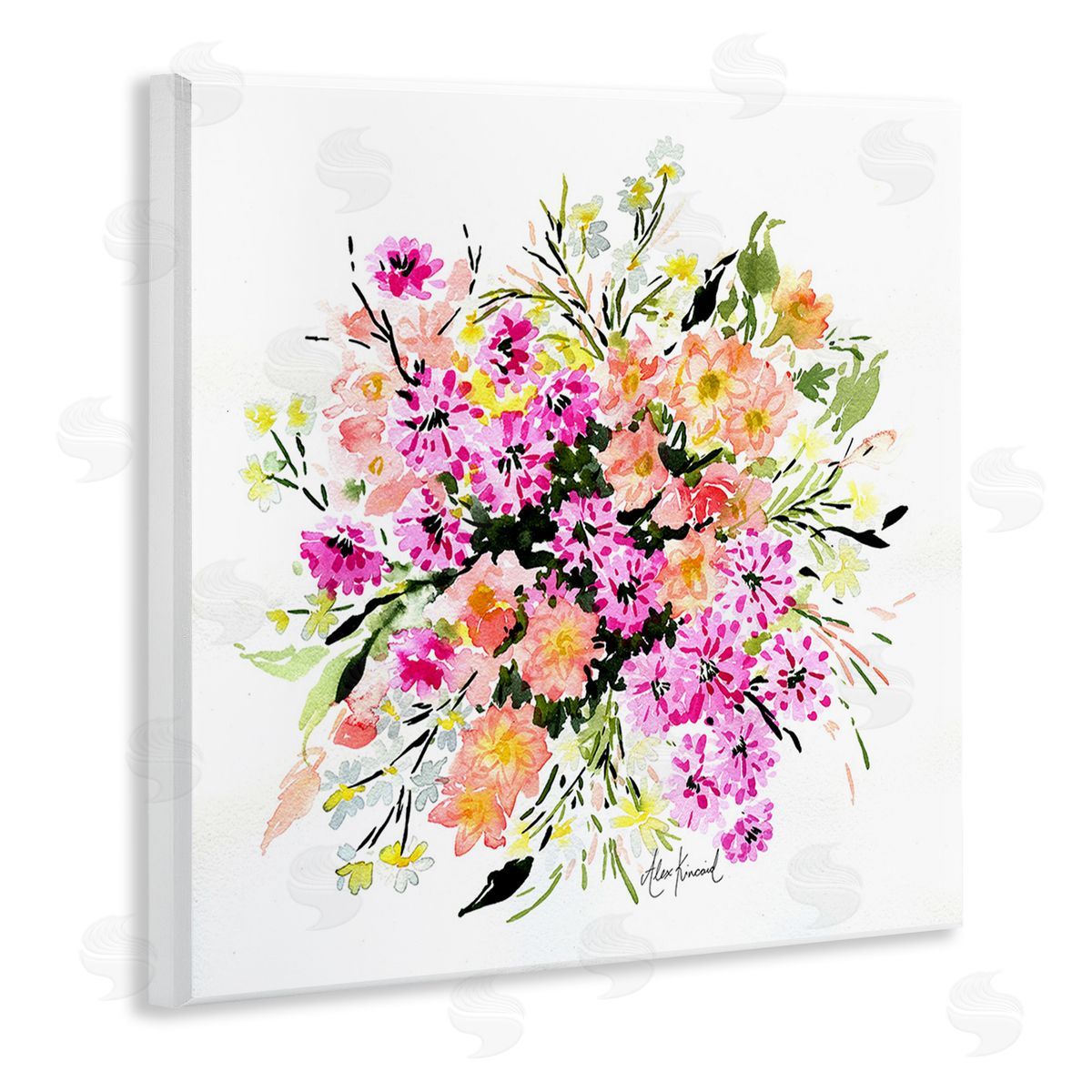 Alexandria Gilbert Kincaid Mums & Daisies Composition Wooden Wall Plaque Art Print