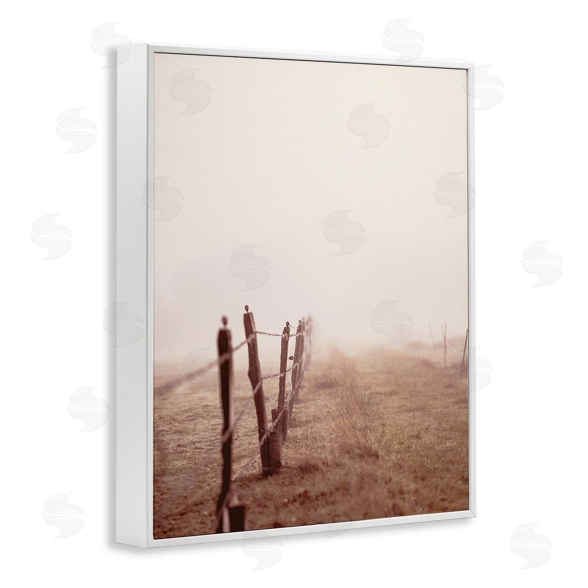 Leah Straatsma Quiet Foggy Countryside White Framed Giclee Wall Art Print