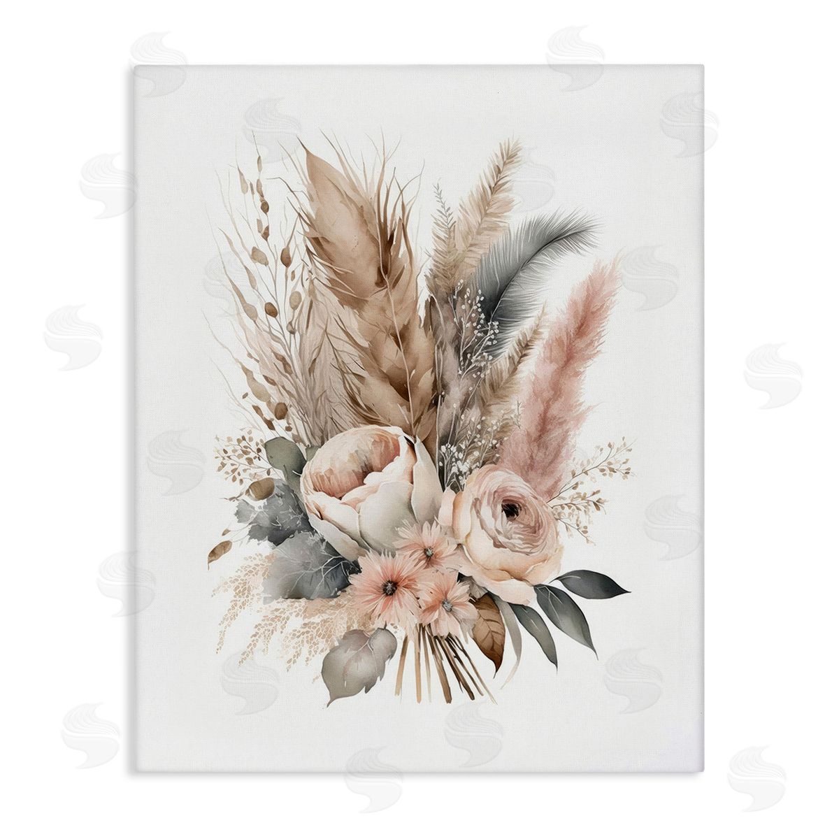 LSR Design Studio Boho Feather Bouquet Canvas Wall Art Print