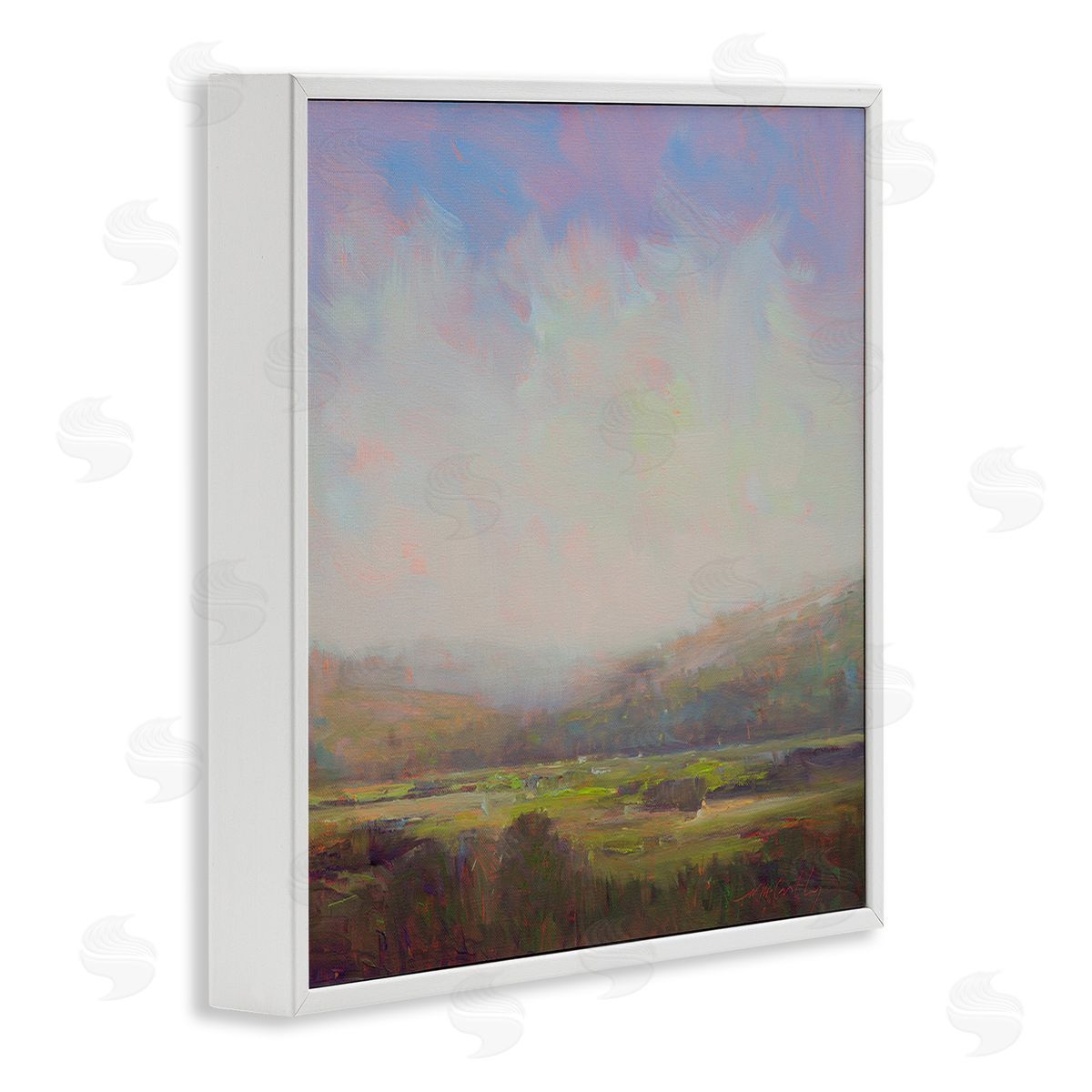 William McCarthy Country Field & Purple Sky White Framed Giclee Wall Art Print