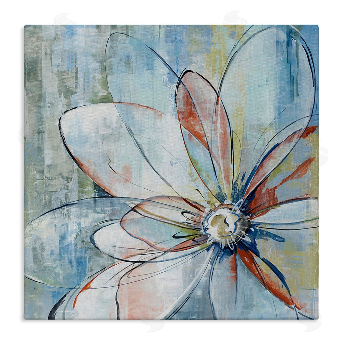 Max Maxx Modern Collaged Flower Canvas Wall Art Print