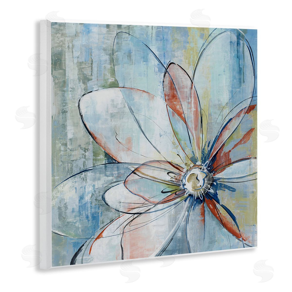 Max Maxx Modern Collaged Flower Wooden Wall Plaque Art Print