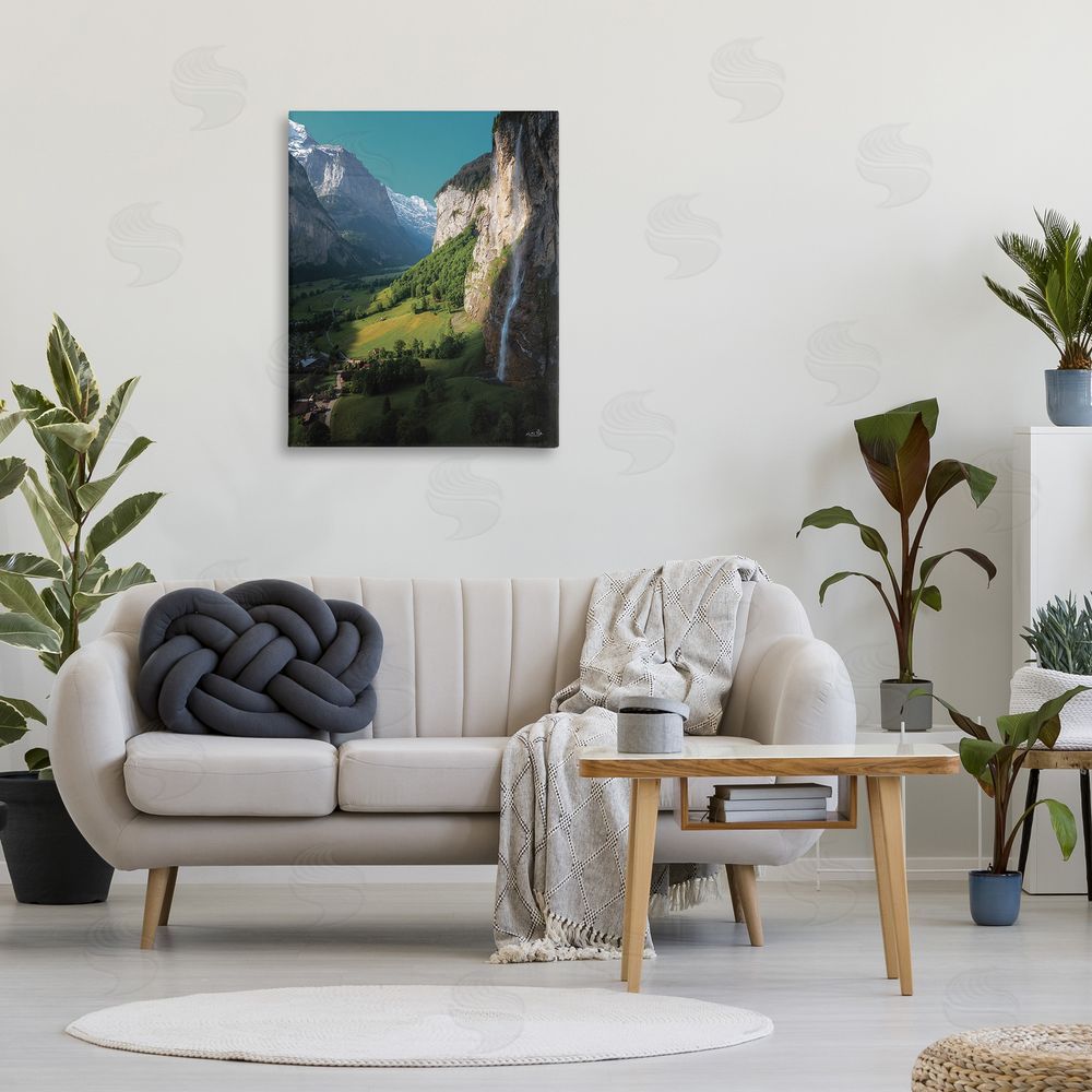 Martin Podt Valley Cliffs Grassland Canvas Wall Art Print in Room
