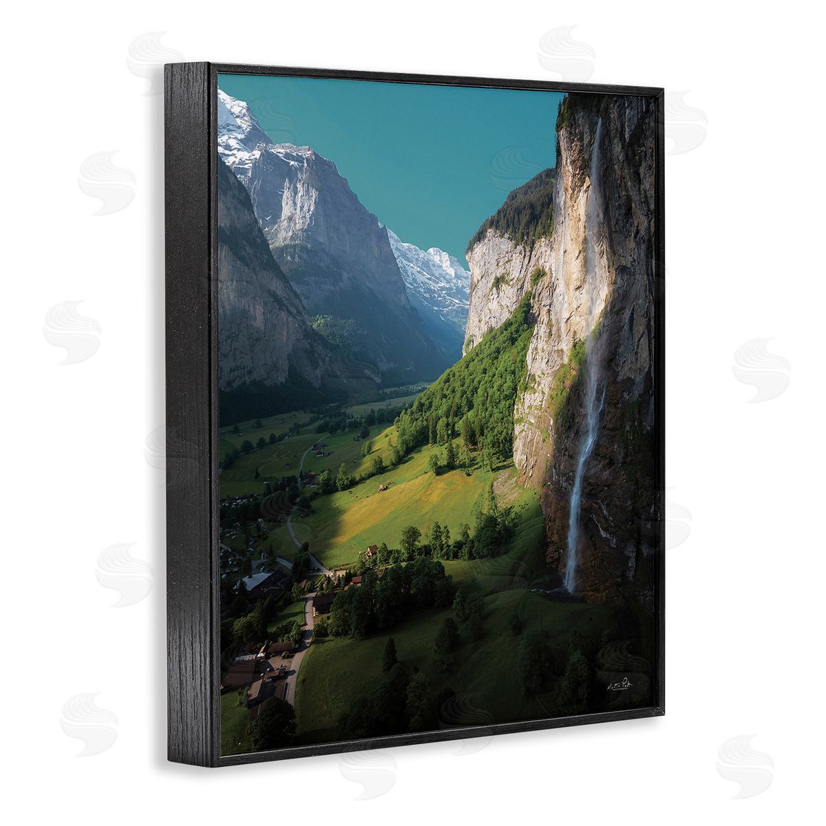Martin Podt Valley Cliffs Grassland Black Framed Giclee Wall Art Print