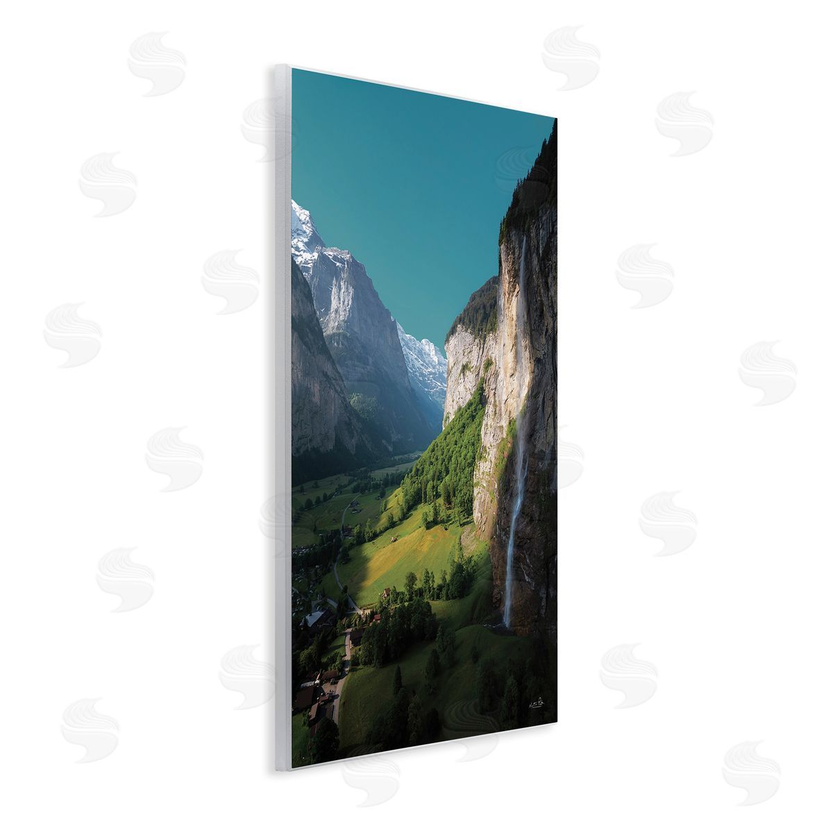 Martin Podt Valley Cliffs Grassland Wooden Wall Plaque Art Print