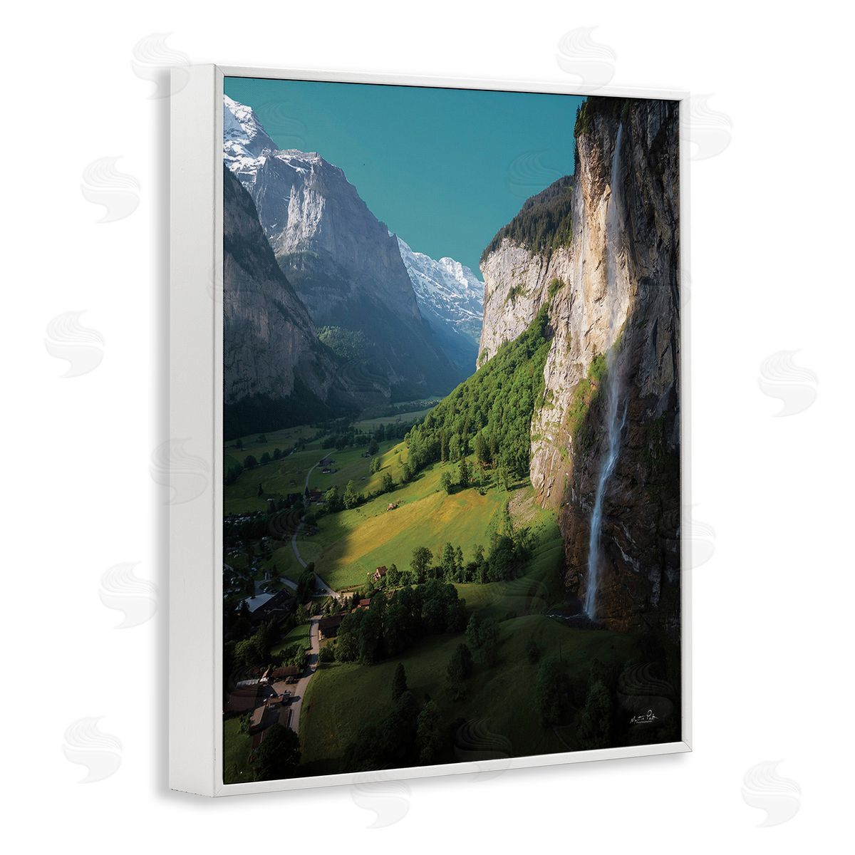 Martin Podt Valley Cliffs Grassland White Framed Giclee Wall Art Print