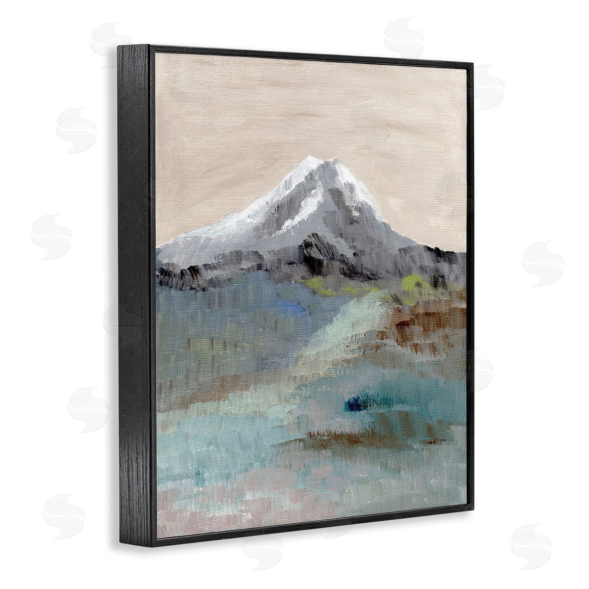 Nikita Jariwala Brushed Abstract Volcano Black Framed Giclee Wall Art Print