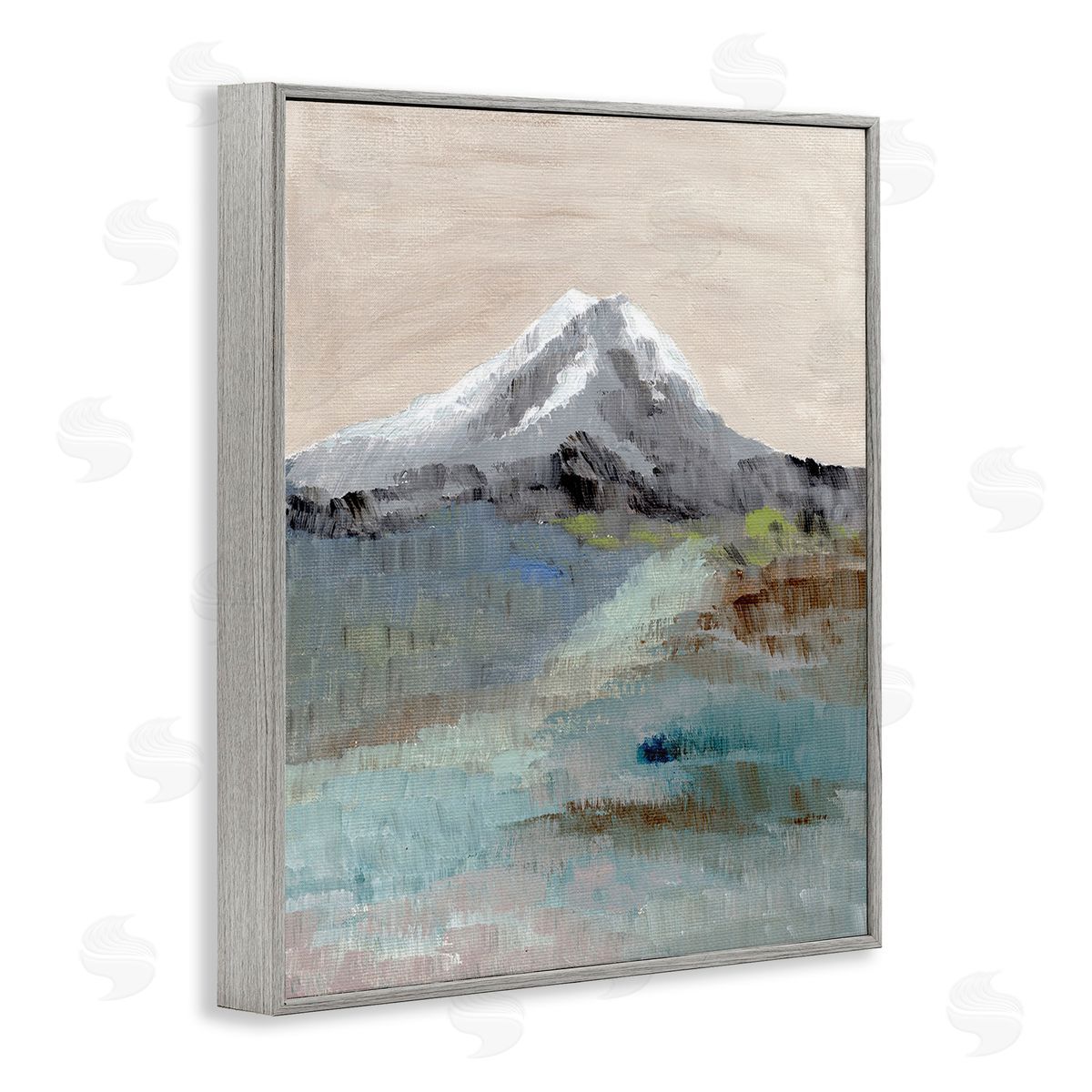 Nikita Jariwala Brushed Abstract Volcano Gray Framed Giclee Wall Art Print