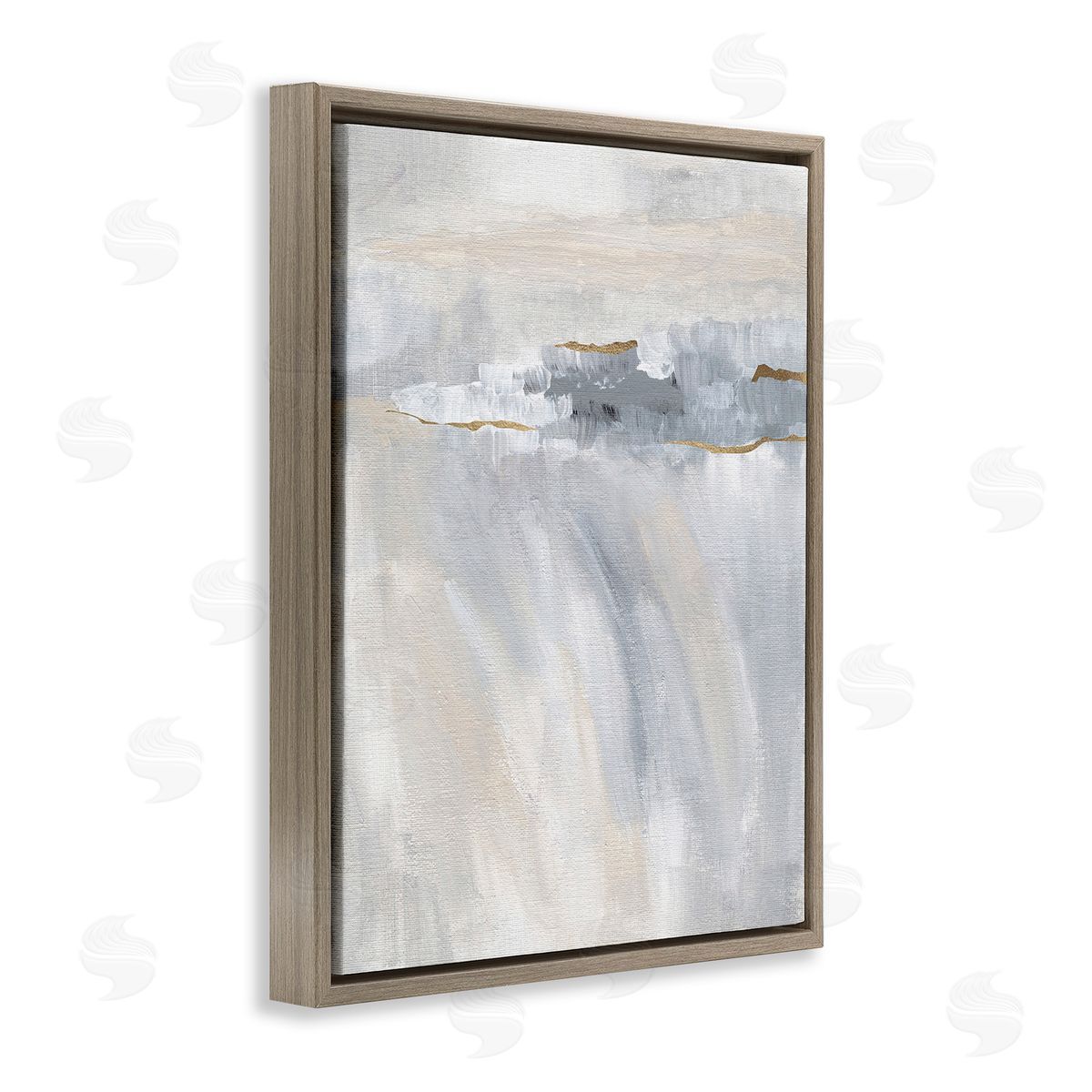 Nikita Jariwala Grey Abstract Movement Brown Floating Frame Canvas Wall Art Print