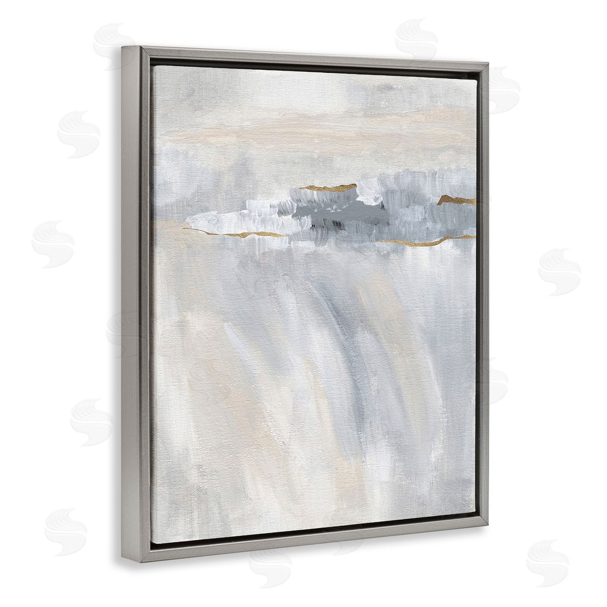 Nikita Jariwala Grey Abstract Movement Gray Floating Frame Canvas Wall Art Print