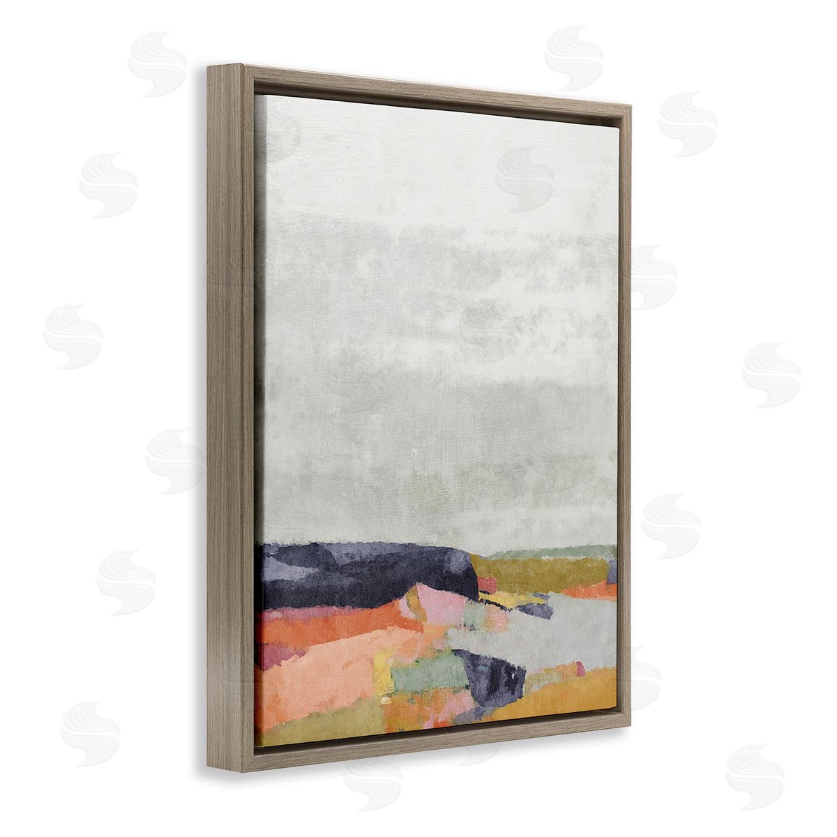 Suzanne Nicoll Modern Hue Landscape Brown Floating Frame Canvas Wall Art Print