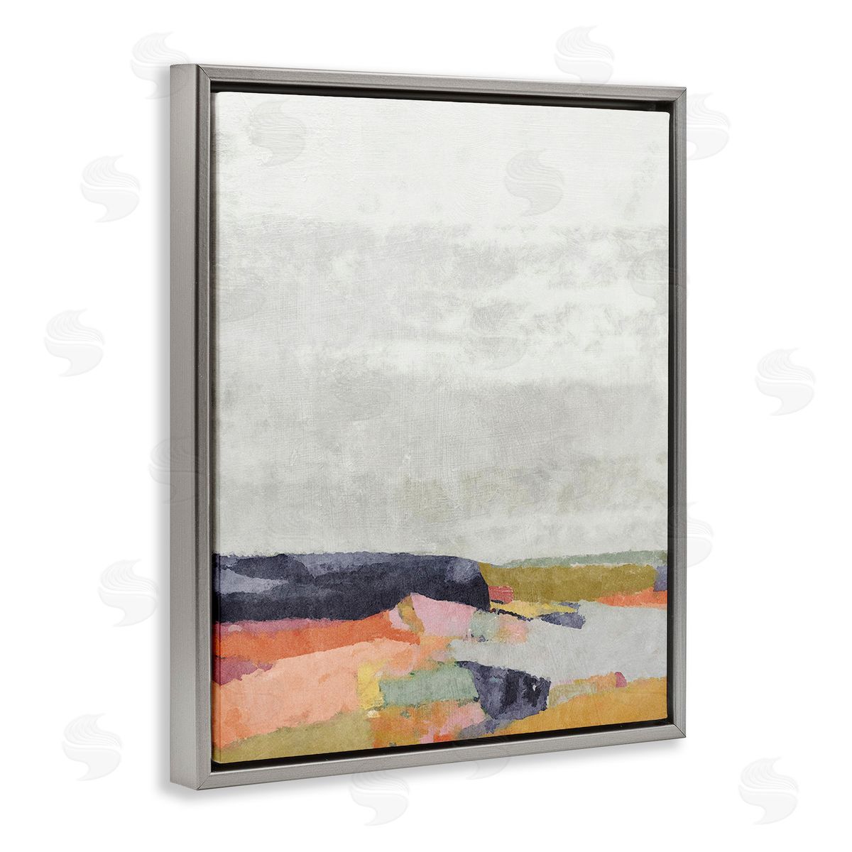 Suzanne Nicoll Modern Hue Landscape Gray Floating Frame Canvas Wall Art Print