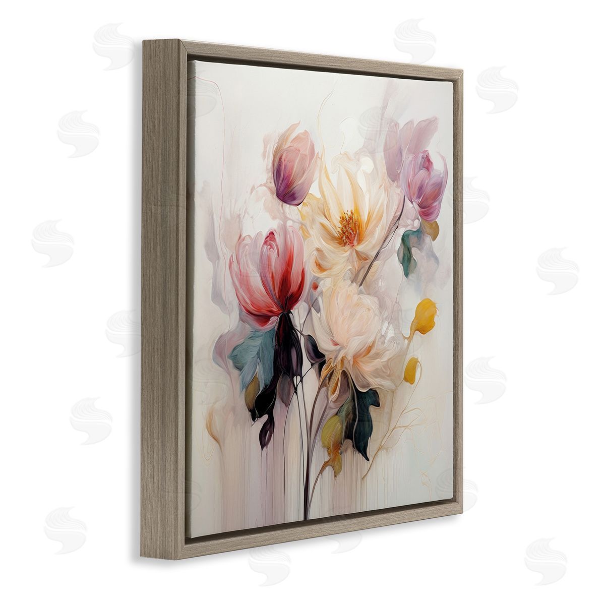 Irena Orlov Blooms in Harmony Brown Floating Frame Canvas Wall Art Print