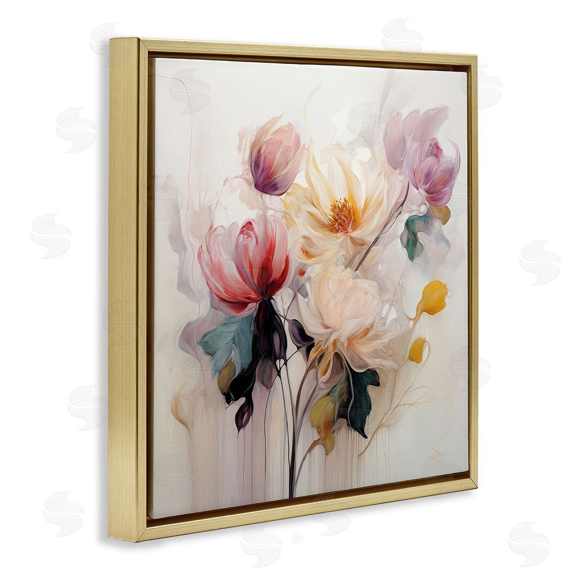 Irena Orlov Blooms in Harmony Gold Floating Frame Canvas Wall Art Print
