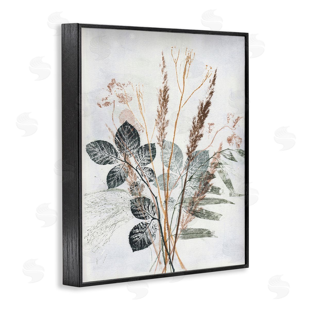 Pernille Folcarelli Natural Forest Leaves Black Framed Giclee Wall Art Print