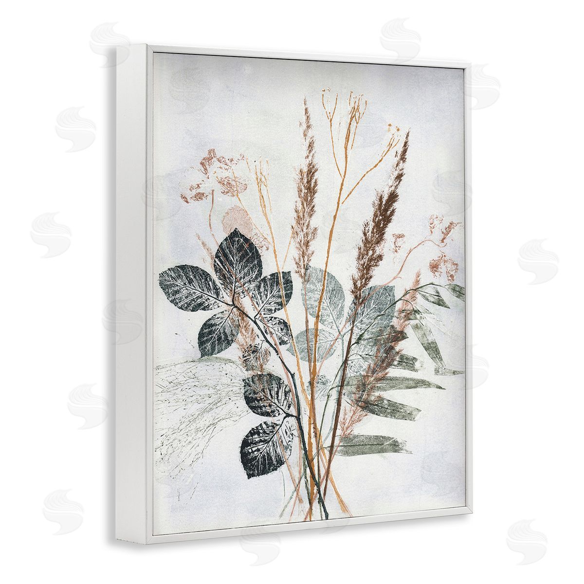 Pernille Folcarelli Natural Forest Leaves White Framed Giclee Wall Art Print
