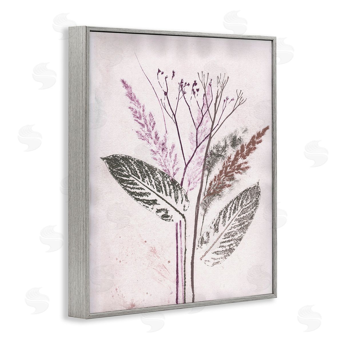 Pernille Folcarelli Botanical Imprint Shapes Gray Framed Giclee Wall Art Print