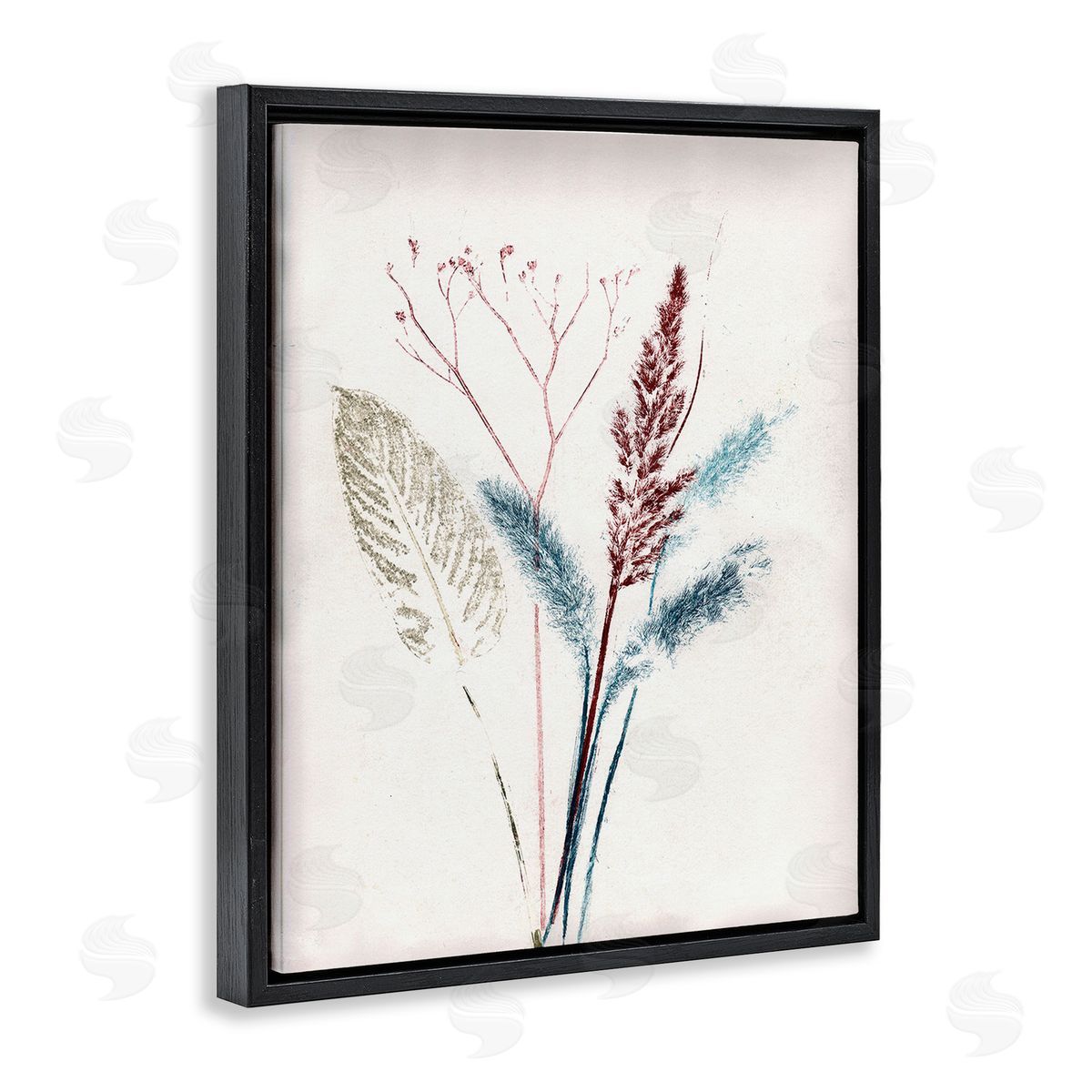 Pernille Folcarelli Natural Floral Impression Black Floating Frame Canvas Wall Art Print