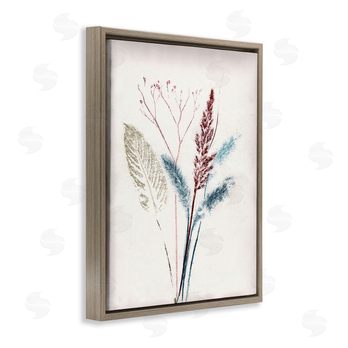 Pernille Folcarelli Natural Floral Impression Brown Floating Frame Canvas Wall Art Print