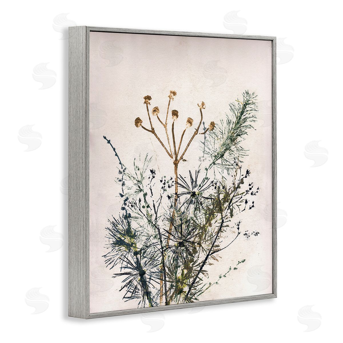 Pernille Folcarelli Pine Needles Impression Gray Framed Giclee Wall Art Print