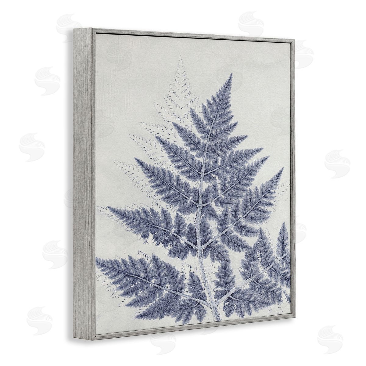 Pernille Folcarelli Blue Fern Imprint Gray Framed Giclee Wall Art Print
