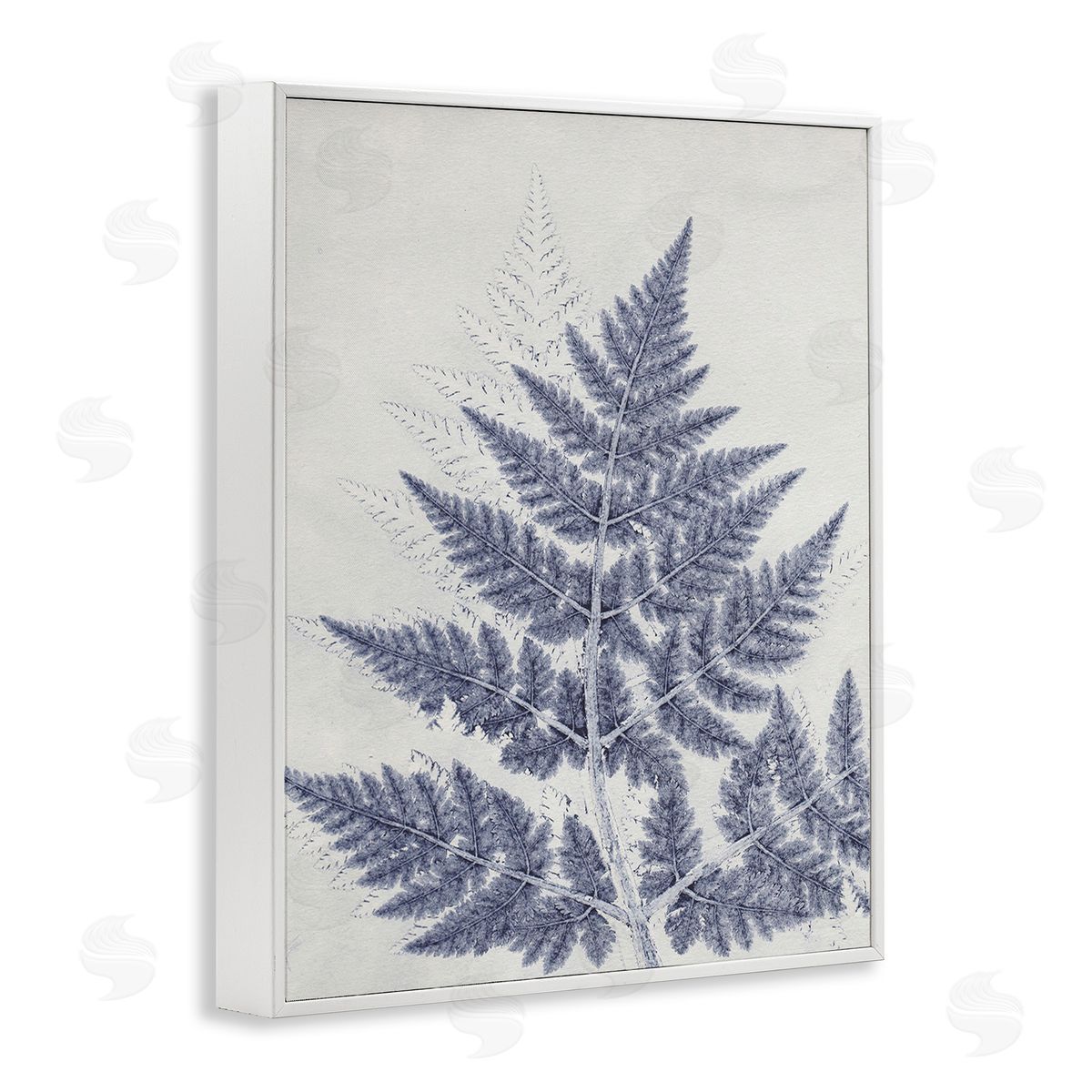 Pernille Folcarelli Blue Fern Imprint White Framed Giclee Wall Art Print