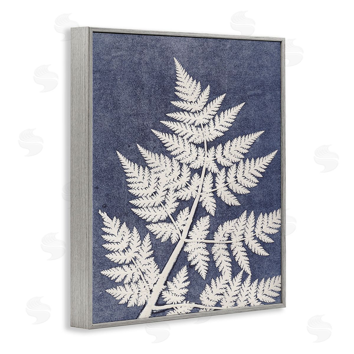 Pernille Folcarelli Forest Fern Silhouette Gray Framed Giclee Wall Art Print