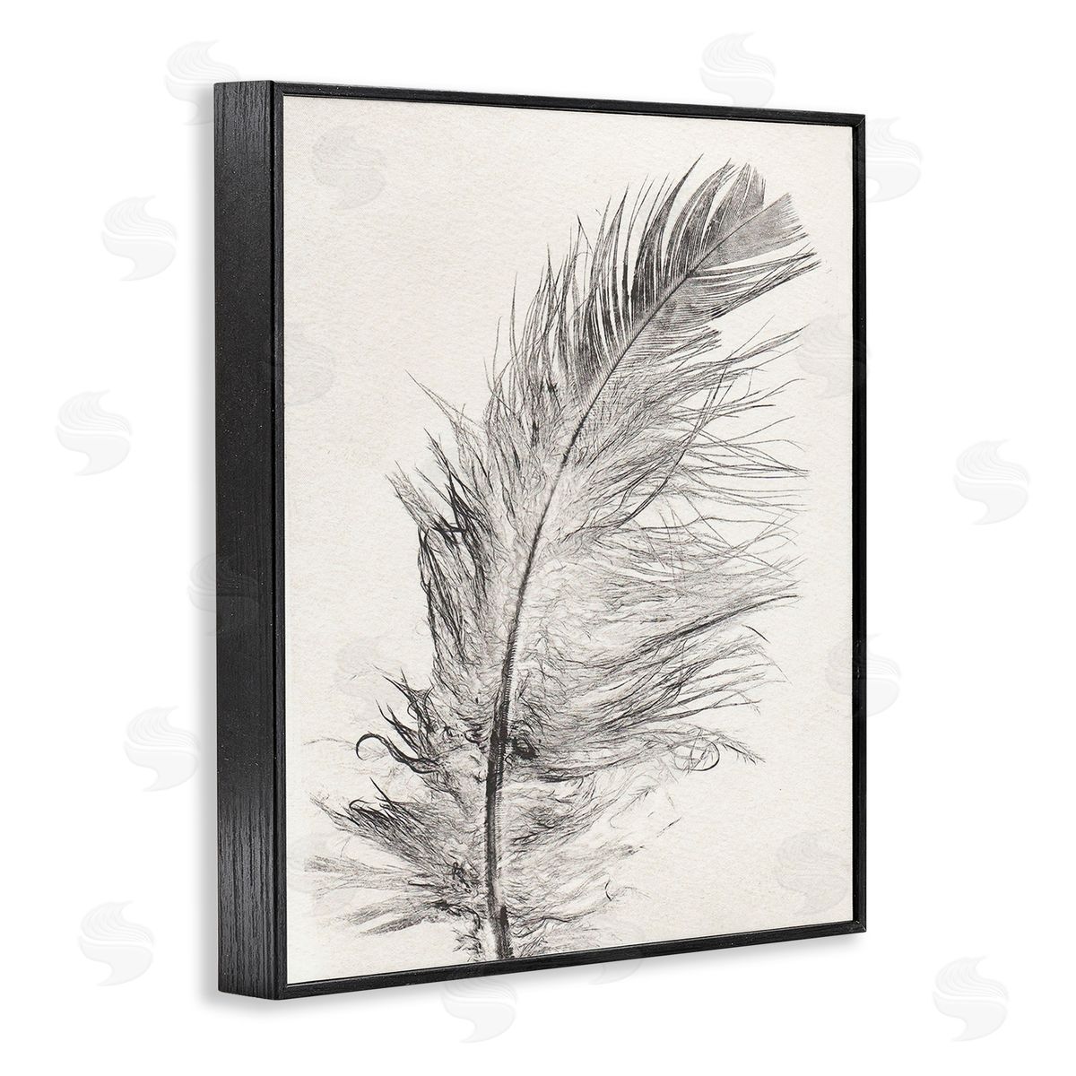 Pernille Folcarelli Boho Windswept Feather Black Framed Giclee Wall Art Print