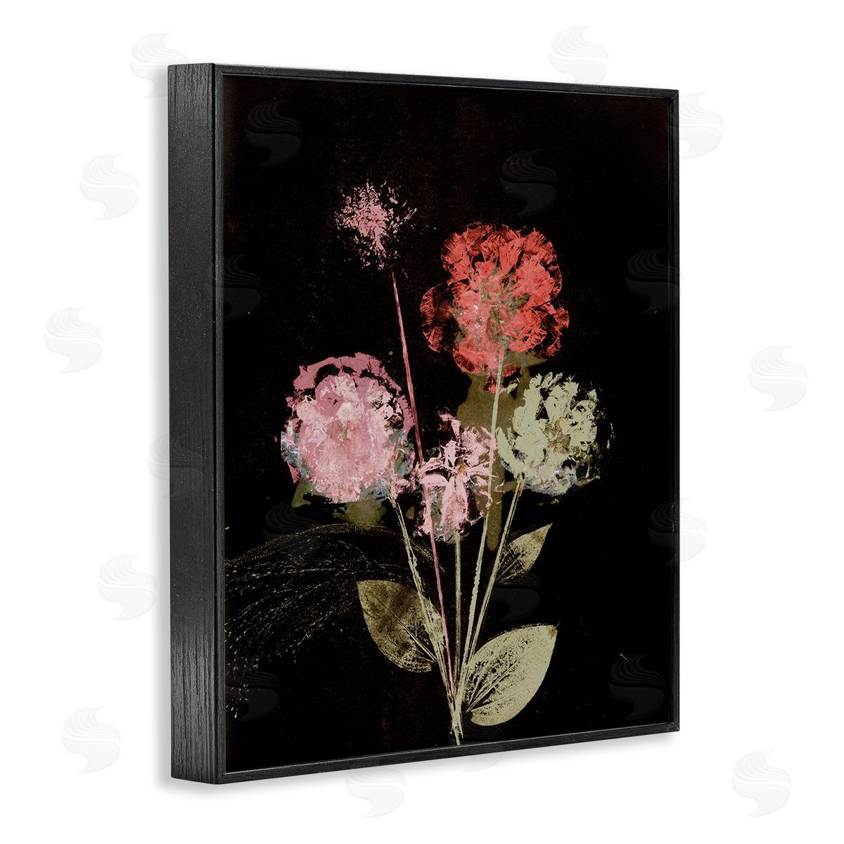 Pernille Folcarelli Rustic Roses on Black Black Framed Giclee Wall Art Print