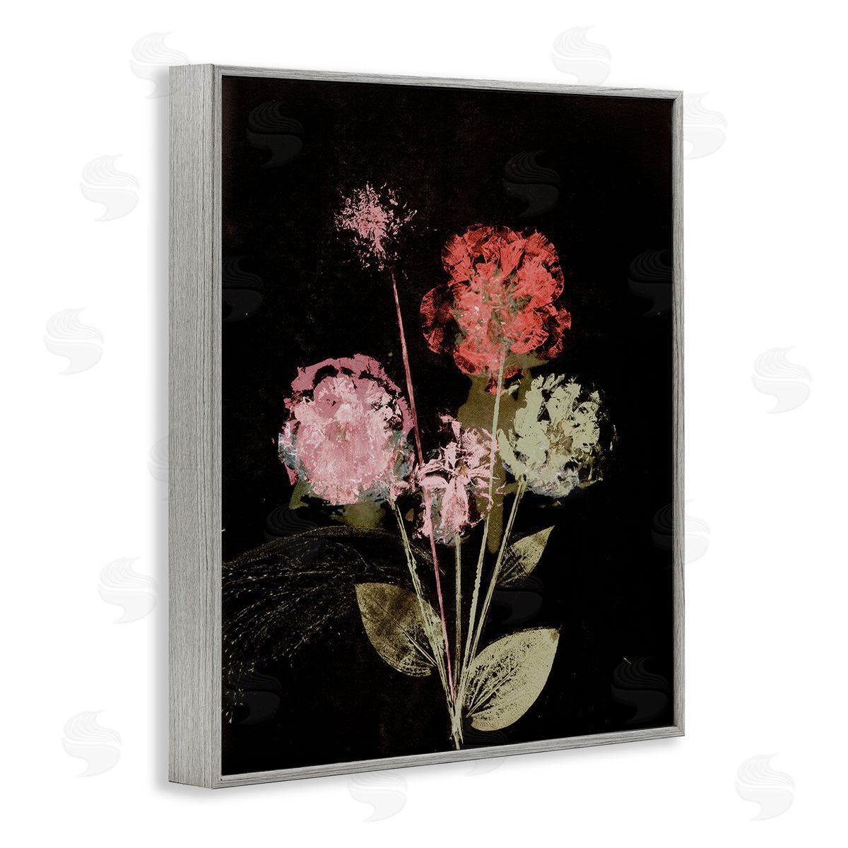 Pernille Folcarelli Rustic Roses on Black Gray Framed Giclee Wall Art Print