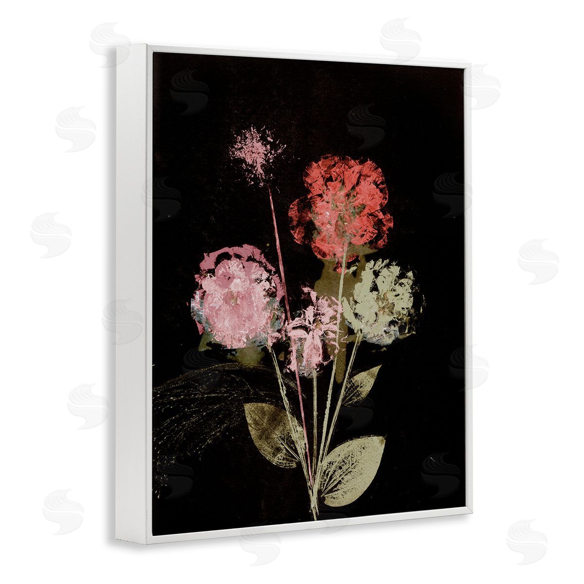 Pernille Folcarelli Rustic Roses on Black White Framed Giclee Wall Art Print