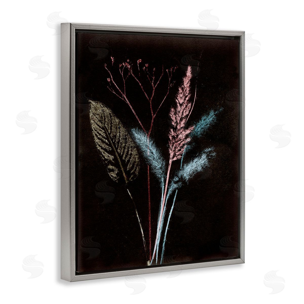 Pernille Folcarelli Country Reeds Impressions Gray Floating Frame Canvas Wall Art Print