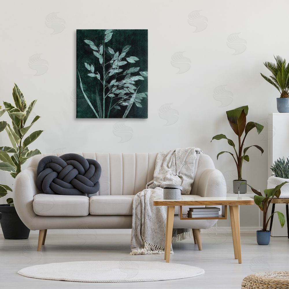 Pernille Folcarelli Green Botanical Imprints Canvas Wall Art Print in Room