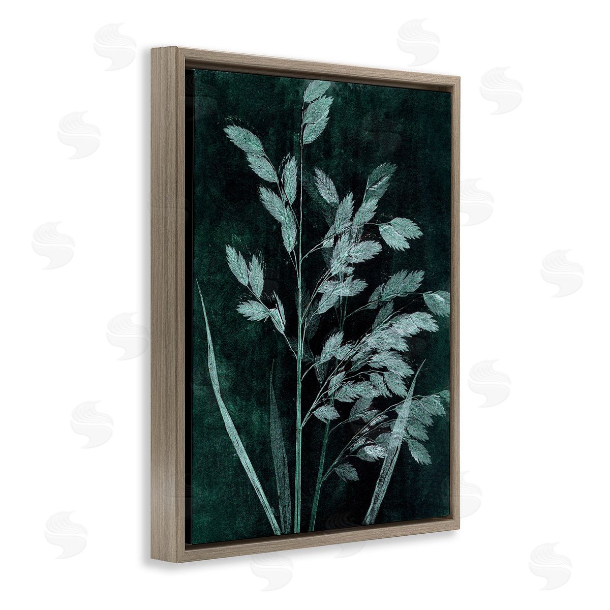 Pernille Folcarelli Green Botanical Imprints Brown Floating Frame Canvas Wall Art Print