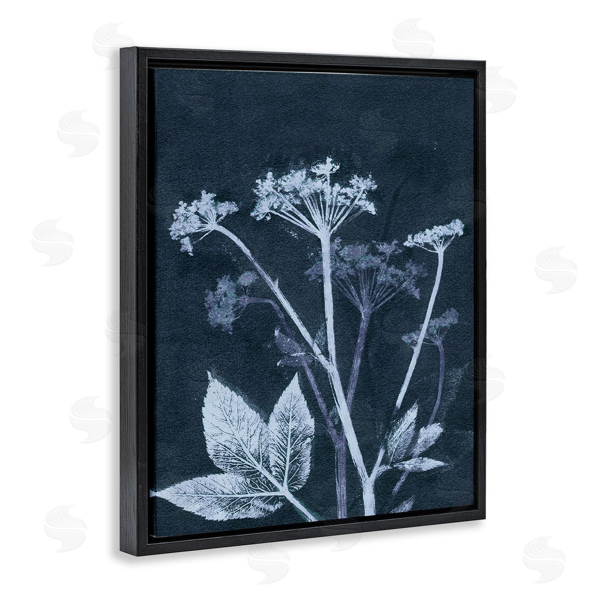 Pernille Folcarelli Spring Botanical Shapes Black Floating Frame Canvas Wall Art Print