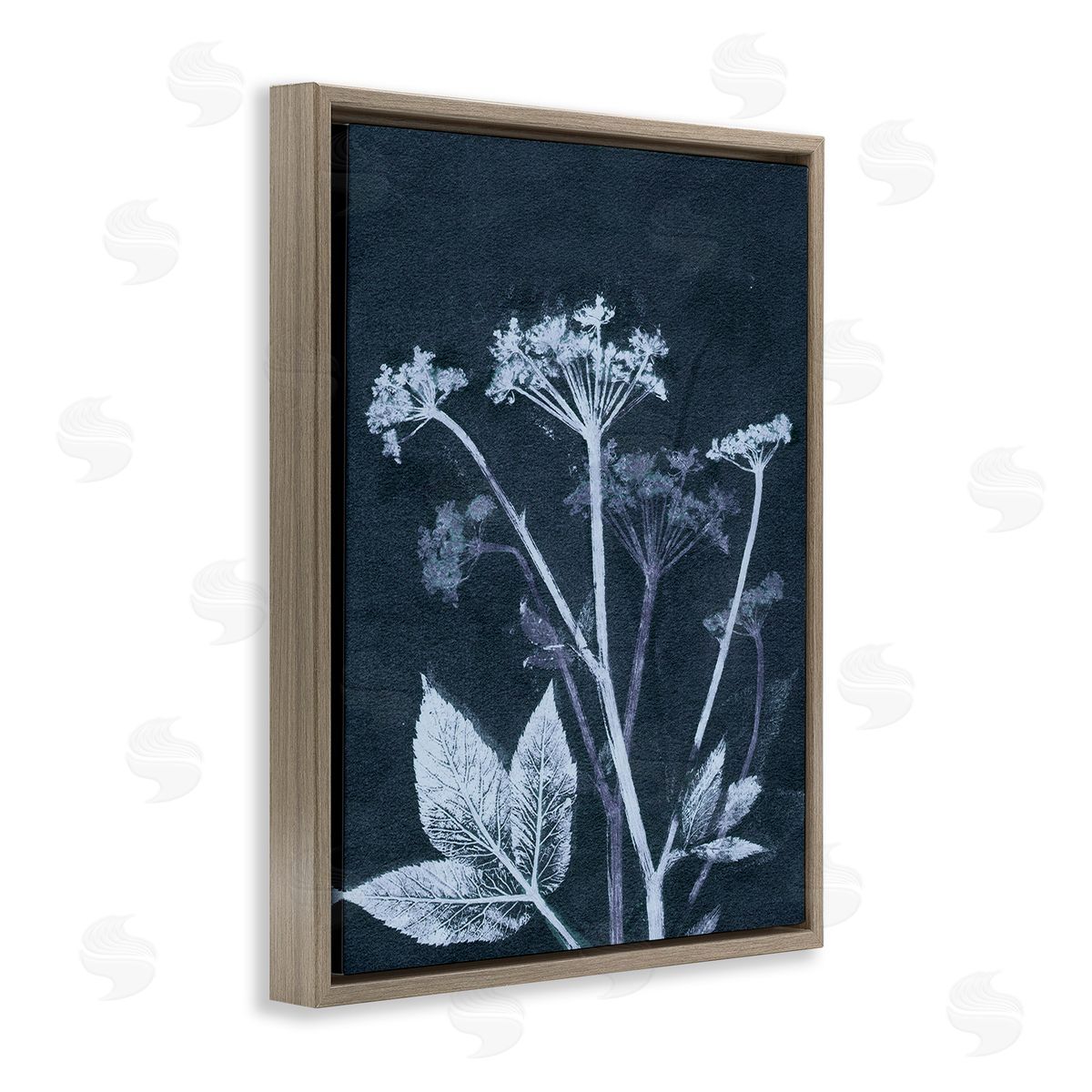 Pernille Folcarelli Spring Botanical Shapes Brown Floating Frame Canvas Wall Art Print