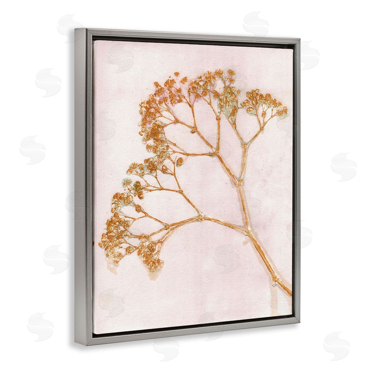 Pernille Folcarelli Cottage Botanical Branches Gray Floating Frame Canvas Wall Art Print