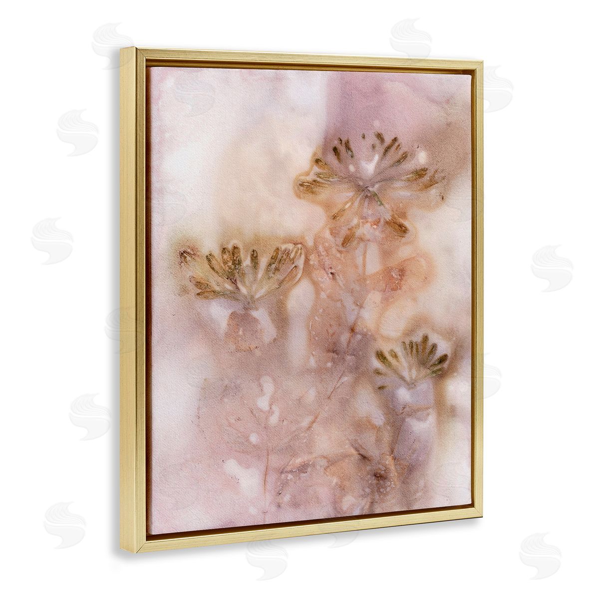 Pernille Folcarelli Abstract Botanical Seeds Gold Floating Frame Canvas Wall Art Print