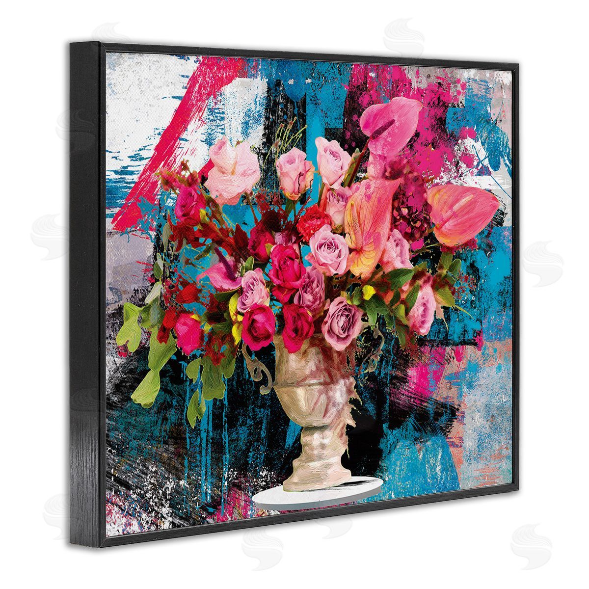Porter Hastings Urban Rose Bouquet Black Framed Giclee Wall Art Print